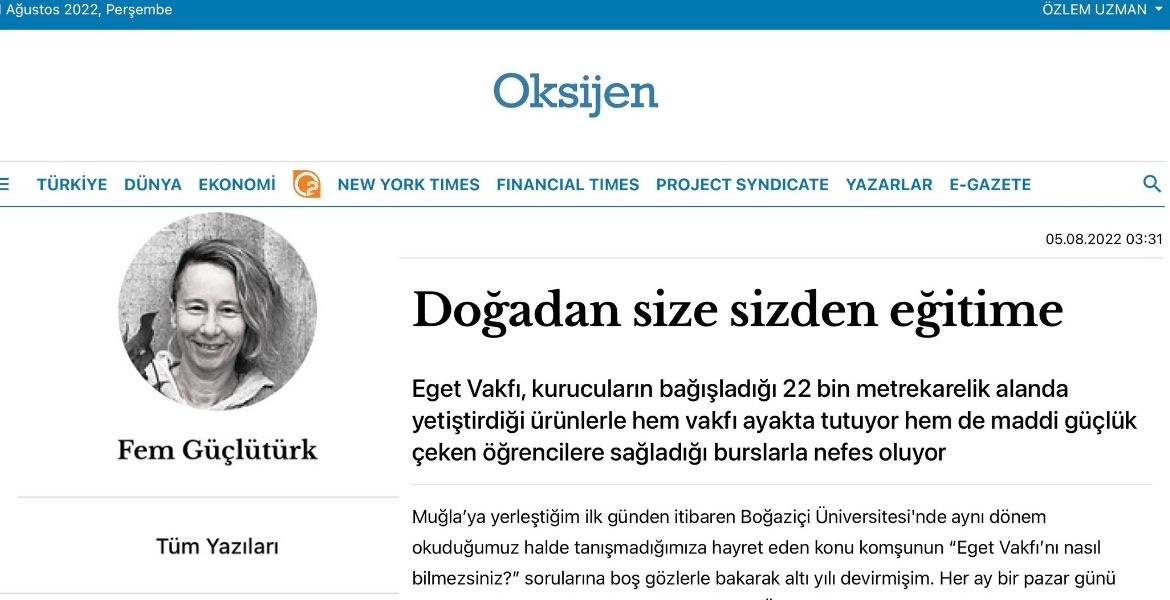 DOĞADAN SİZE; SİZDEN EĞİTİME